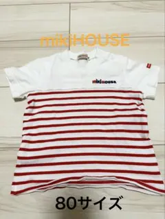 mikiHOUSE ミキハウス　80サイズ　Tシャツ　ブランドロゴ　刺繍