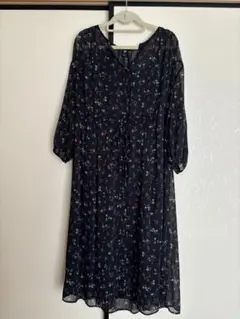 (美品)花柄シフォン・ワンピース・キャミソール付