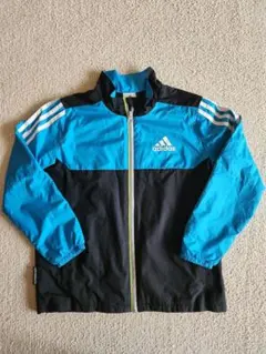 ☆アディダスadidas☆裏フリースウィンドブレーカー、ジャンパー水色130cm