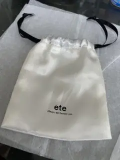 ete サテン巾着袋 ホワイト