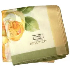 M145 NINA RICCI ニナリッチ 薔薇 花柄 ハンカチ 57×57