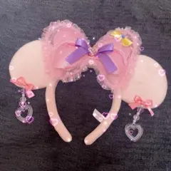 限定値下げディズニーカチューシャミニーちゃんカチューシャピンクイヤリング♡おまけ