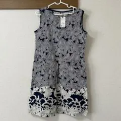 130 新品タグ付as know as de base 袖無ボーダーワンピース