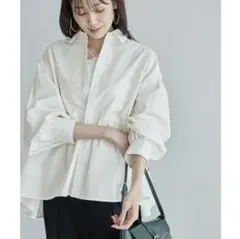 【ROPE PICNIC】長袖ブラウス シャツ フリル ホワイト