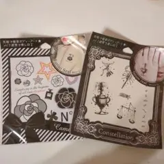 タトゥーシールセット 花と星デザイン