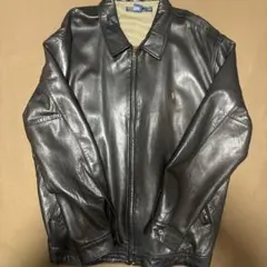 希少 ポロラルフローレン ラムレザー 羊革 レザージャケット XL 黒 ロゴ刺繍