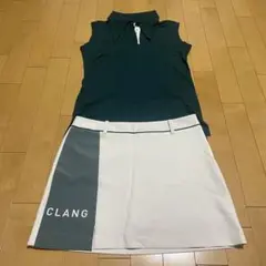 CLANG CLANG ゴルフウェアセット ダークグリーン/ホワイト