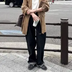 feepur ストレートルーズデニム ブラック M
