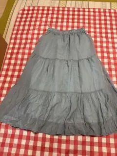 淡い青 フレアスカート ティアード