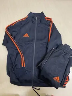 adidas ジャージ ネイビー/オレンジ　セットアップ