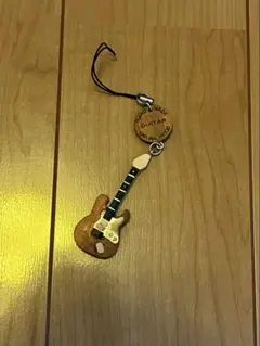 ギター 木製 ストラップ キーホルダー
