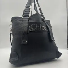 Chloe クロエ トートバッグ スタッズ レザー ブラック 肩掛け　パッツィのサムネイル