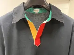 Paul Smith 黒ポロシャツ カラフル襟