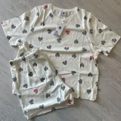 PETIT BATEAU ハート柄 半袖パジャマ Lサイズ　プチバトー　新品のサムネイル