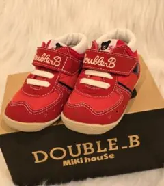【新品未使用】ミキハウスDOUBLE.B ベビー スニーカー レッド　１２cm
