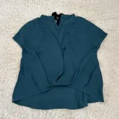 レディース服 トップス アース earth ダークグリーン Vネックシャツ 半袖