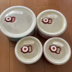 花柄陶器密閉容器4個セット