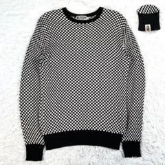 初期 A Bathing Ape 金タグ チェッカー ニット NIGO L 90のサムネイル