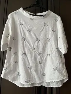 Quelle chance 白刺繍半袖ブラウス