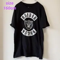 NFL プリント Tシャツ レイダースクルーネック 半袖 ロゴ 160黒 綿のサムネイル