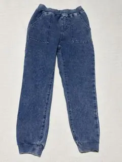 GU KIDS(男女兼用)インディゴカットソージョガーパンツ