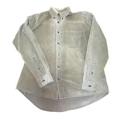 90s オールドユニクロ 紺タグ コーデュロイ シャツ 長袖 M ベージュ系