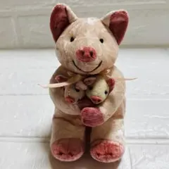 【美品】 Heart Factory 豚の親子 ぬいぐるみ 親子ブタ OHARA
