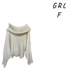 GRL オフショルダーリブ，オフショルニット