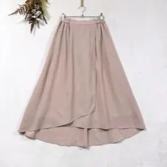 ソフール ラップ風 フレアスカート ミモレ丈 百貨店 日本製 上品 きれいめ Mのサムネイル