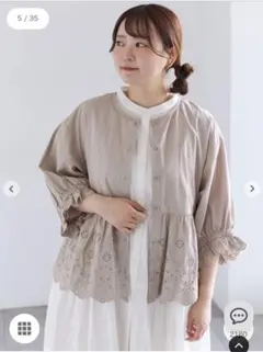 sm2☆裾スカラップレース切替ブラウス