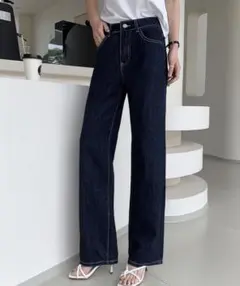 セミハイウエストワイドデニムパンツ／完売品　新品未使用