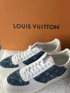 LOUIS VUITTON 經典花紋牛仔布運動鞋 7.5號 / 全新未使用 / 配件齊全