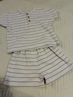 PUPPAPUPO ワッフル素材 セットアップ ボーダー