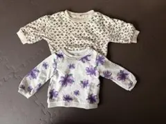 レオパード柄 ・花柄トレーナー 2枚セットサイズ80
