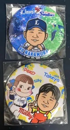 埼玉西武ライオンズ　中村剛也　缶バッジ2点セット