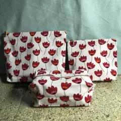 花柄ポーチ3点セット