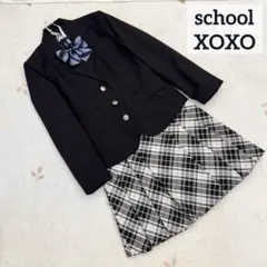 美品 school XOXO 160 女の子 フォーマル 卒服 チェック リボン