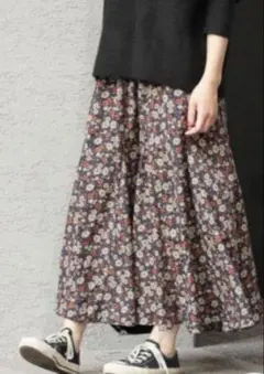 JOURNAL STANDARD relume 花柄ロングスカート ネイビー