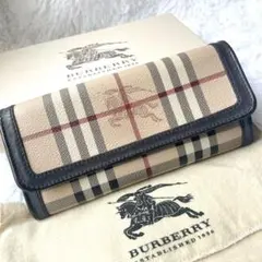 BURBERRY ノバチェック シャドーホース PVCレザー 長財布 専用箱 袋