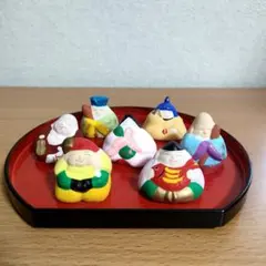 〈新品未使用〉七福神　龍虎堂　龍虎作　盆付笑七福神　置物　縁起物