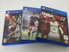 3-2563 PS4用の人気ゲーム3本セット、NBA 2K17、FIFA 16