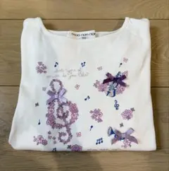 moo non non 長袖カットソー 150cm リボン 音符