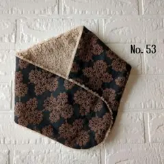 ハンドメイド　ネックウォーマー　レトロモダン　刺繍生地　ブラック　No.53