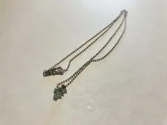 ヴィンテージ緑色ストーンの二重SILVAチェーンネックレス - メルカリ