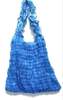 ♡美品♡ Casselini（キャセリーニ）ギャザートート　ブルーのサムネイル