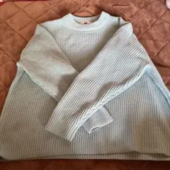 UNIQLO ローゲージニット セーター ライトブルー XL