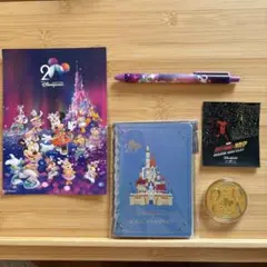香港ディズニー20周年マジックパスポート&メダル ホテル限定カード&ボールペン