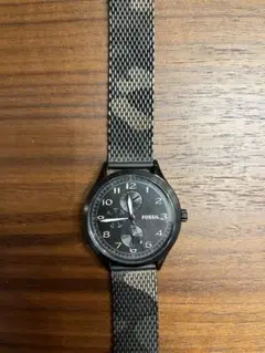 FOSSIL アナログクォーツ腕時計 ブラック/カモフラージュ