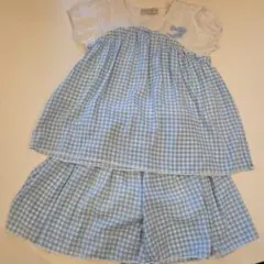 水色と白のチェック柄セット