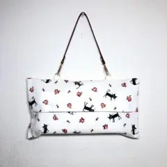 エコティッシュカバー　猫柄　黒猫　箱なしティッシュケース　壁掛け